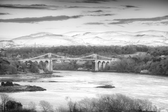 LDS0119 - Menai Bridge Winter B&W