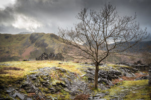 Dinorwic Quarry - A stormy day in Snowdonia National Park with the grey sky above imitating the slate colour below