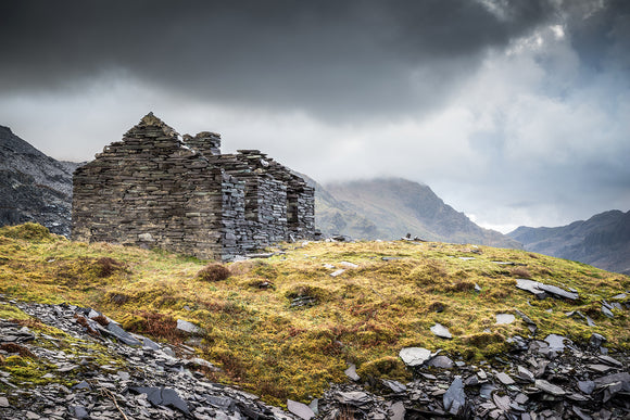 Dinorwic Quarry - A stormy day in Snowdonia National Park with the grey sky above imitating the slate colour below