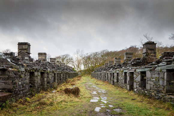 Anglesey Barracks, Dinorwic Quarry - A stormy day in Snowdonia National Park with the grey sky above imitating the slate colour below