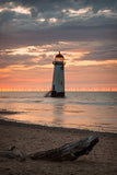 Talacre Lighthouse Driftwood Sunset - North Wales