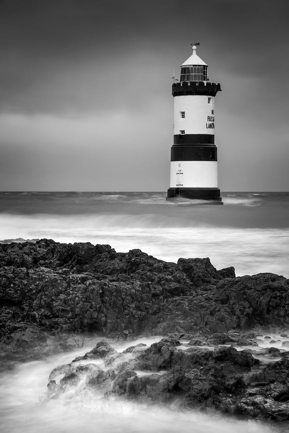 Penmon Head Lighthouse, Isle Of Anglesey - Black & White