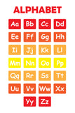 Set of six illustrated prints including Alphabet & Numbers - Oranges & Yellow