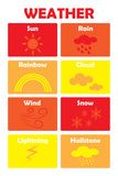 Set of six illustrated prints including Alphabet & Numbers - Oranges & Yellow