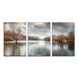 Llyn Padarn & The Lone Tree - Panoramic Canvas Wrap Triptych