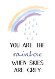You are the silver lining on a cloudy day... - set of four illustrated prints