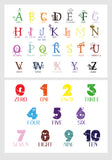 Let's learn...Alphabet and Numbers - set of two illustrated prints